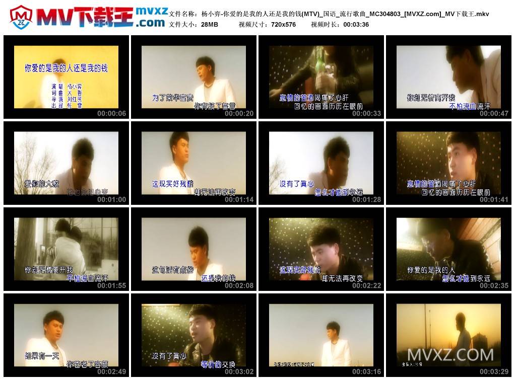 杨小弈-你爱的是我的人还是我的钱(MTV)_国语_流行歌曲_MC304803